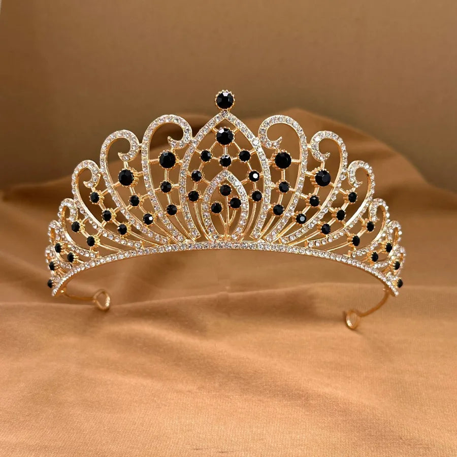 Bride Makeup Hair Accessories Retro Luxury Full Diamond Queen Crown Children's Performance All-match Color Diamond Pressure Hair Crown