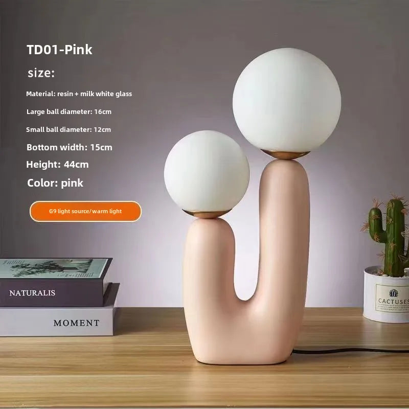 Nordic Children's Room Bedroom Bedside Lamp Creative Art Table Lamp Designer Model Room Decoration Living Room Double Head Table Lamp