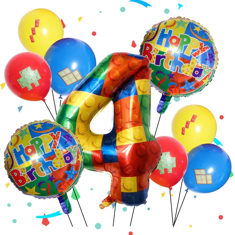 9-Piece Birthday Balloon Set Aluminium Foil