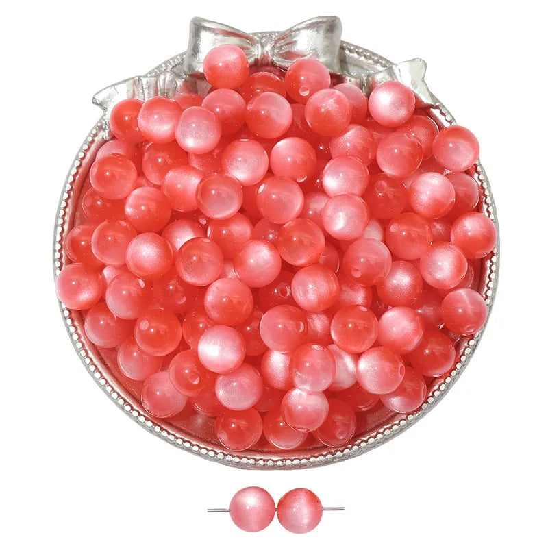 8/10/12 resin imitation cat eye beads handmade DIY jewelry accessories bracelet necklace beaded loose beads material