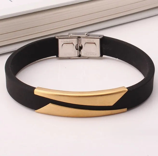 simple style round silica gel plating men's bracelets
