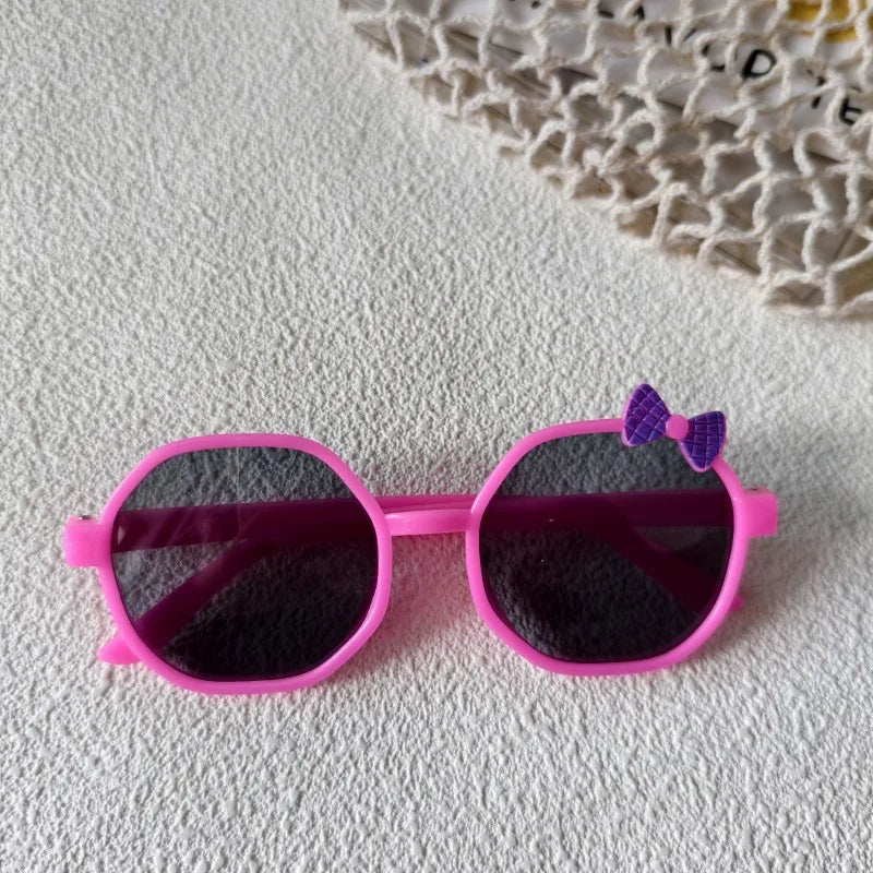 Sweet Simple Style Bow Knot UV400 Protection Resin Special-Shaped Mirror Full Frame Kids Sunglasses