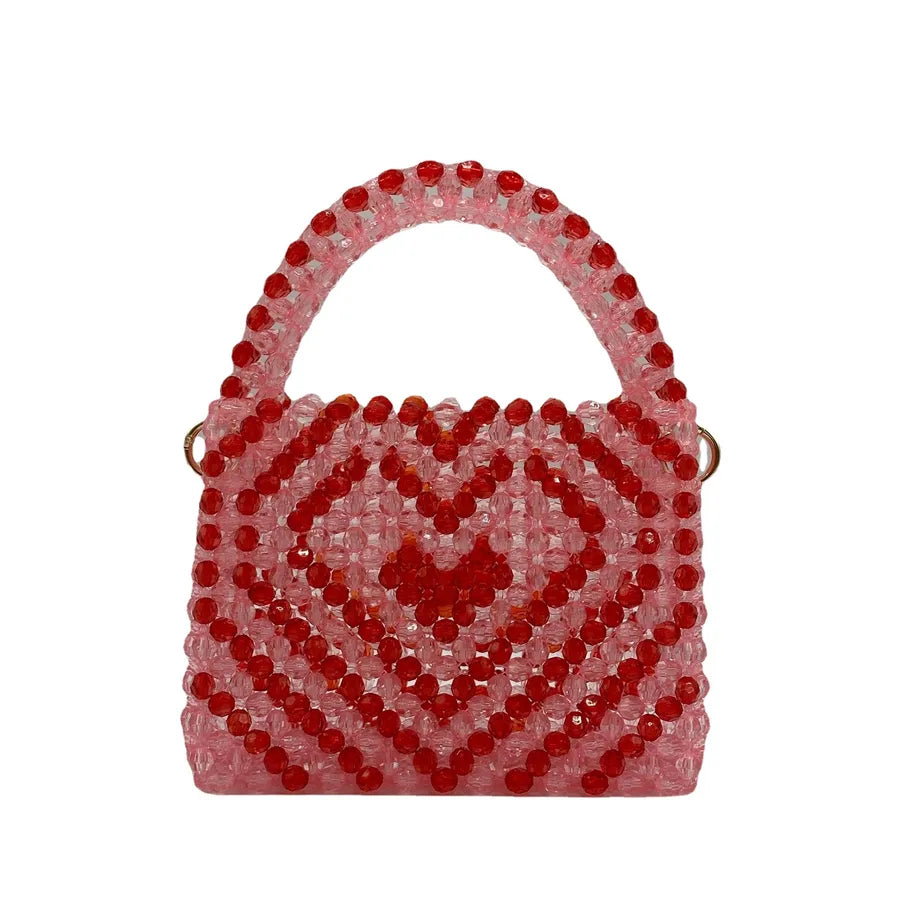 Women's Small Arylic Heart Shape Elegant Square Open Handbag