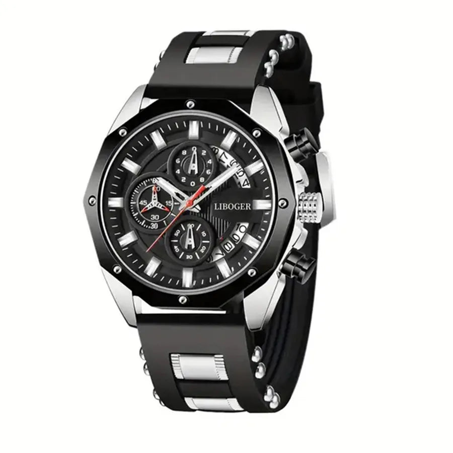 Men's quartz watches fashion silicone tape watches explosions multi-functional calendar fashion watches wholesale a generation of hair