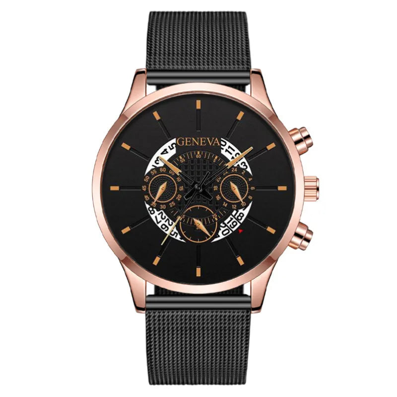 Simple Style Streetwear Color Block Buckle Quartz Watch Men's Watches