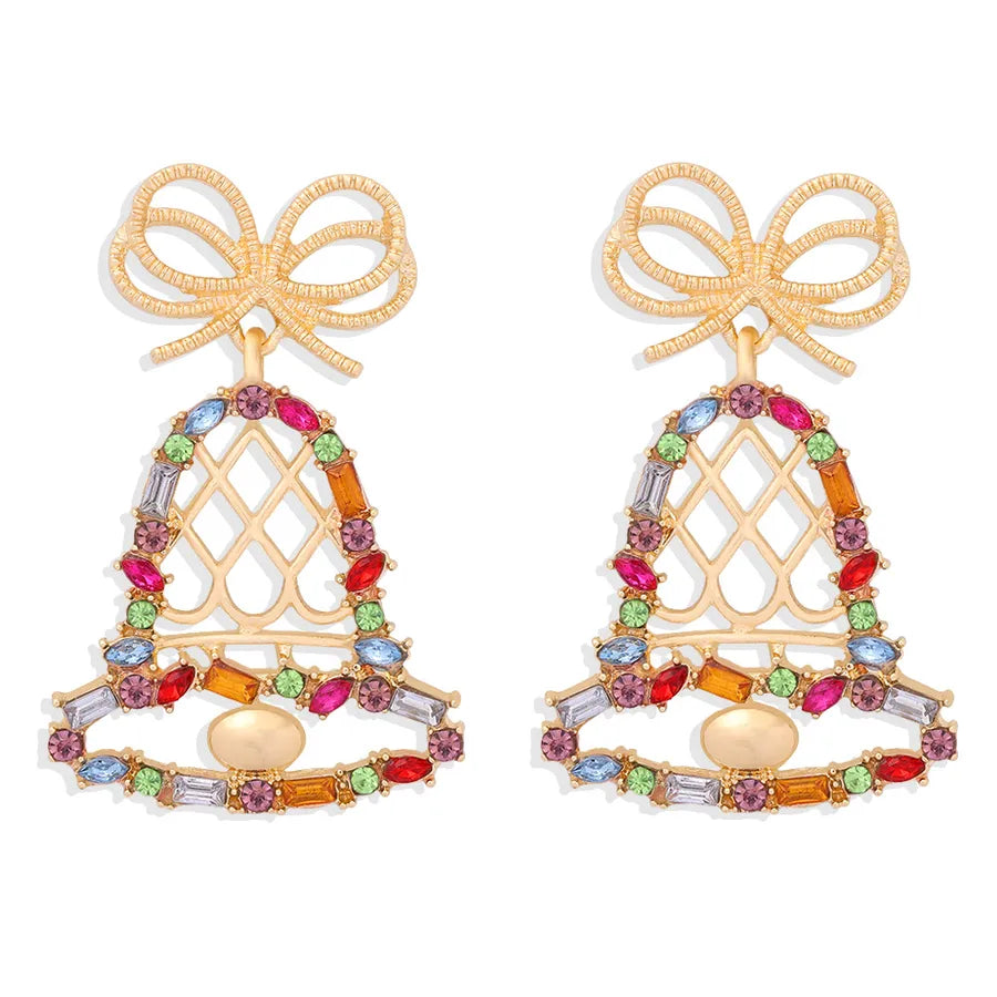 Christmas Cartoon Style Exaggerated Novelty Diamond Alloy Artificial Gemstones Earrings