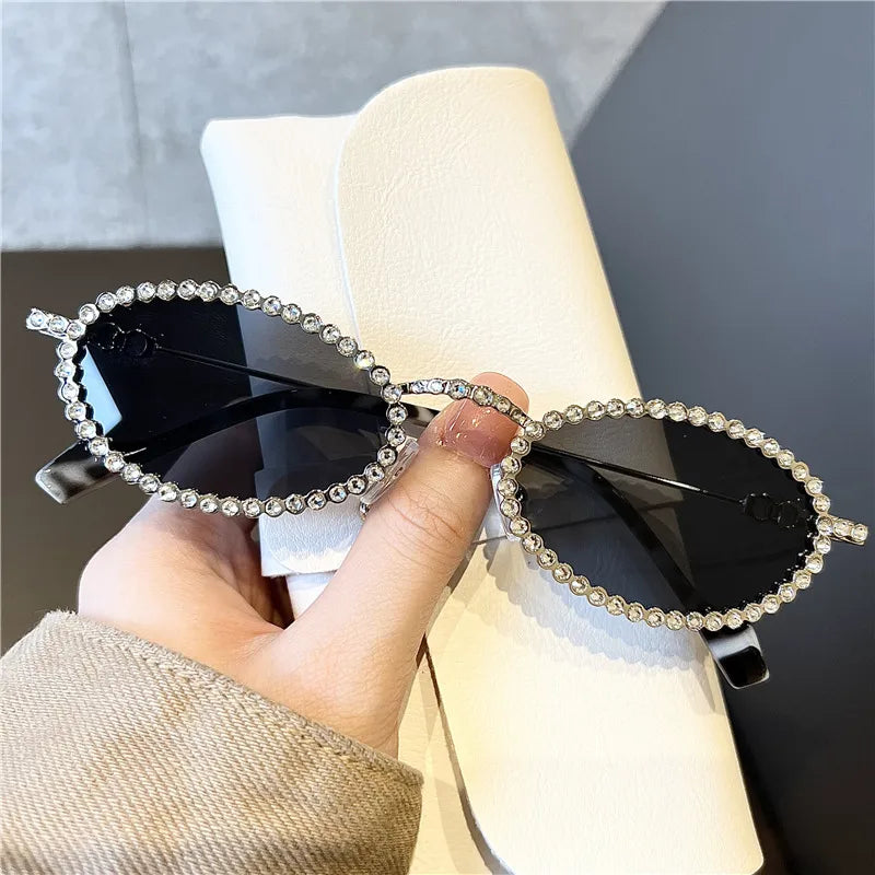 streetwear solid color pc round frame full frame women's sunglasses
