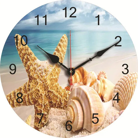 silent wall clock retro wood ocean clock wall sticker simple wall clock retro explosion hanging clock