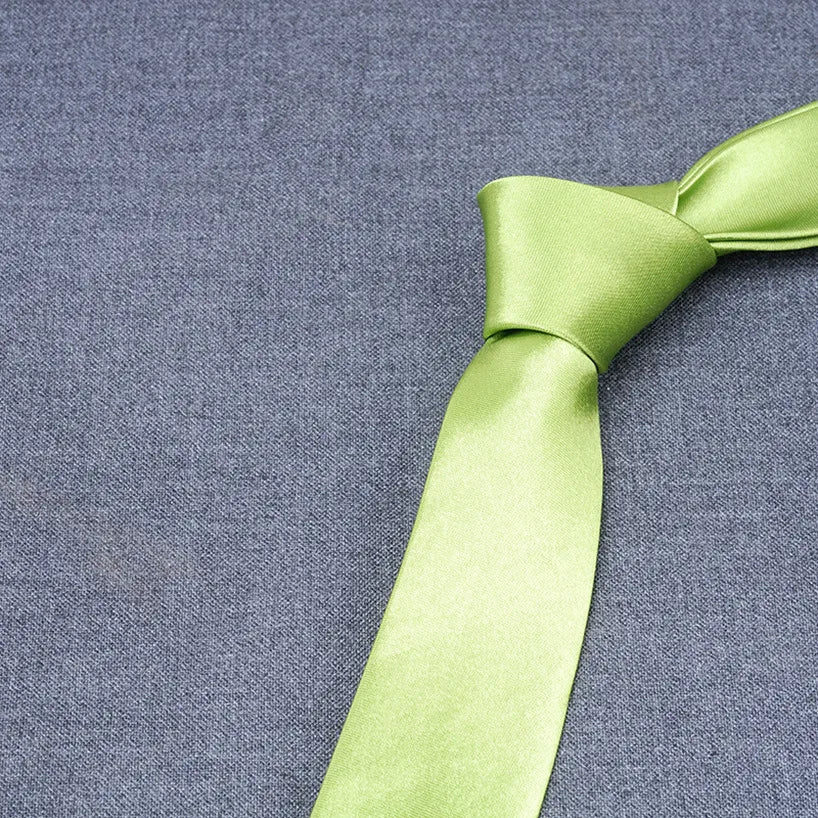 formal solid color polyester satin unisex tie