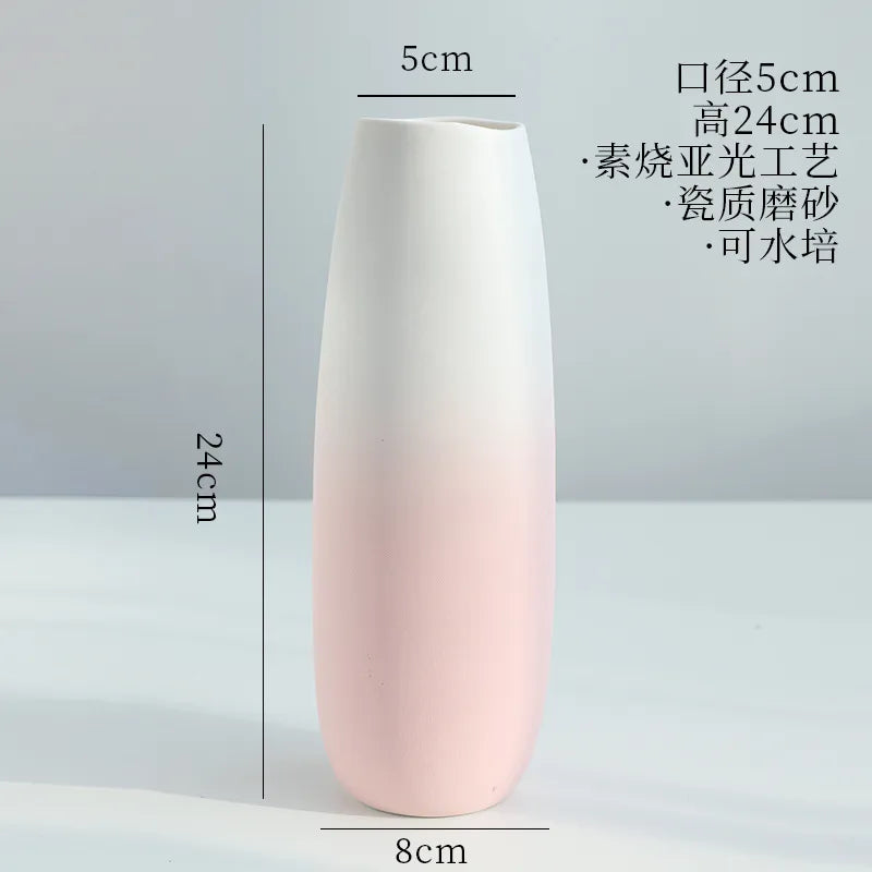 Simple Modern Star Ceramic Vase Ornaments Living Room White Porcelain Fresh Dried Flower Creative Ceramic Flower Set