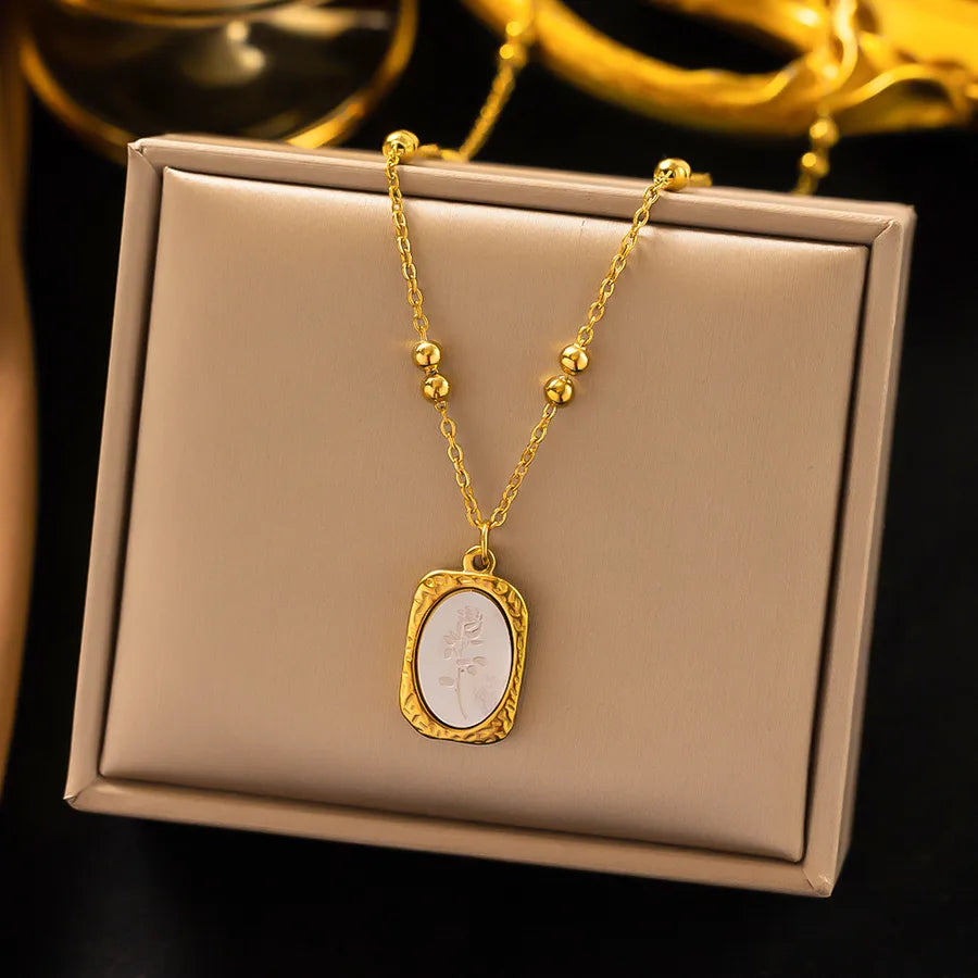 Wholesale Jewelry Elegant Sweet Geometric Heart Shape 304 Stainless Steel Round Plating ball chain cable chain Bracelets Necklace