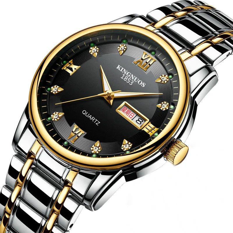 casual solid color double side snaps quartz men's watches