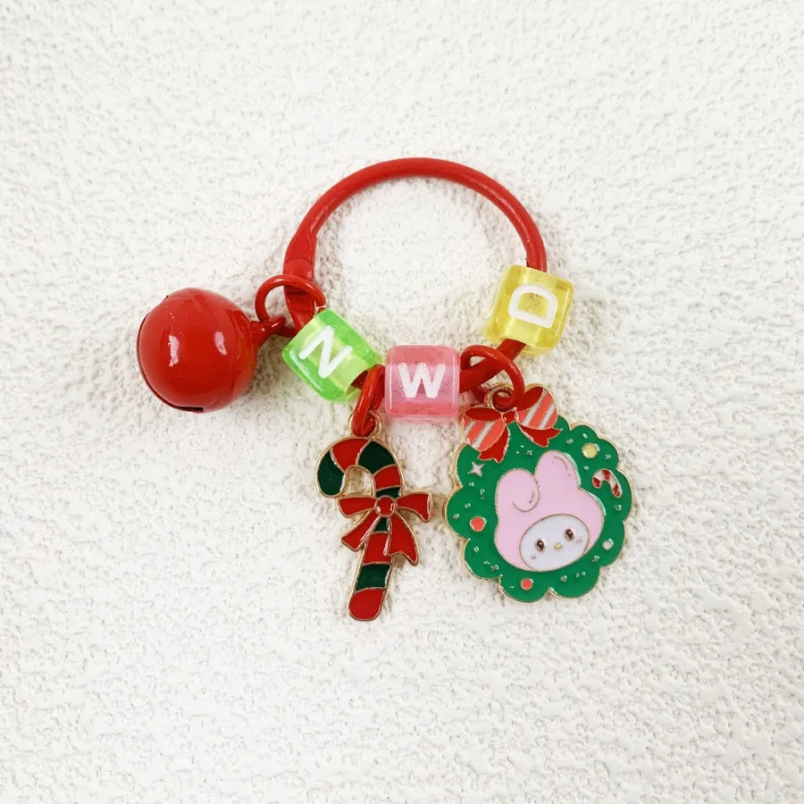 Creative Metal Santa Claus Keychain Christmas Themed Cartoon Small Tag Pendant Couple's Bag Accessory Unique Gift
