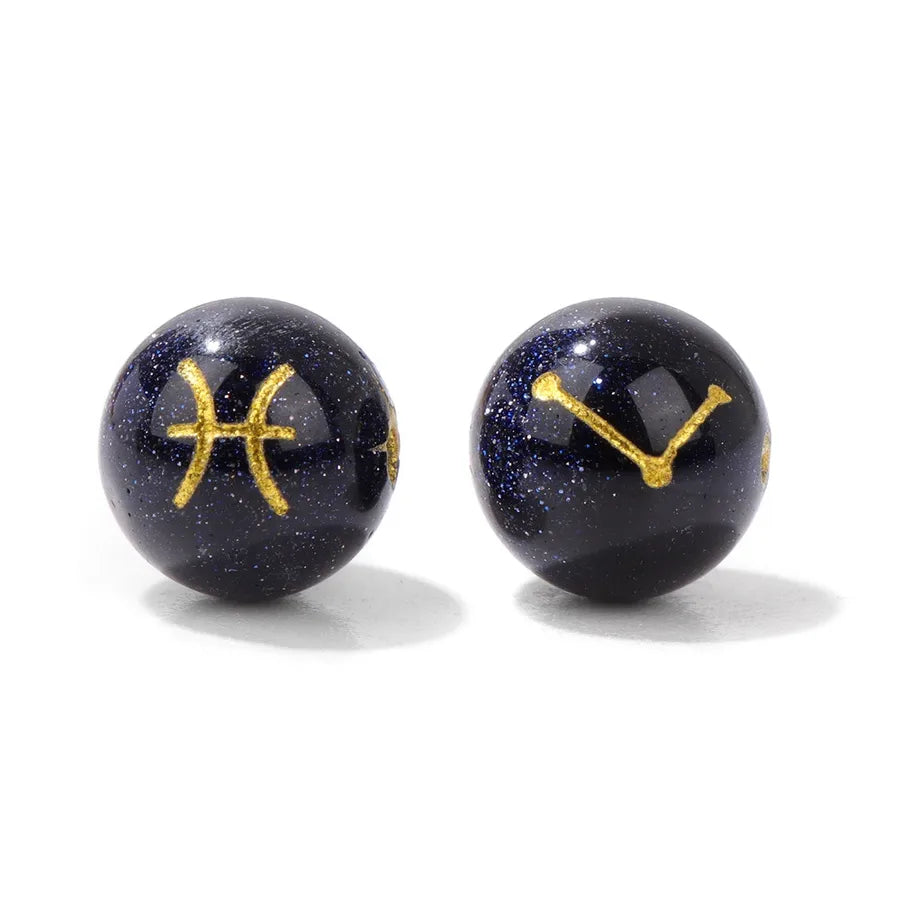 1 Piece Diameter 10mm Stone Constellation Beads