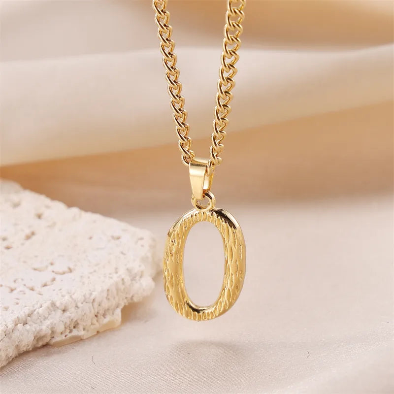 Wholesale Jewelry Sweet Simple Style Artistic Letter 201 Stainless Steel 304 Stainless Steel 18K Gold Plated Plating Pendant Necklace