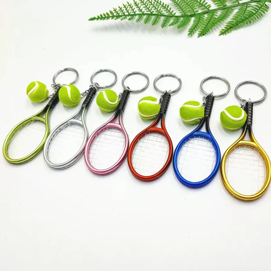 1 Piece Fitness Sports Tennis Racket Plastic Unisex Keychain