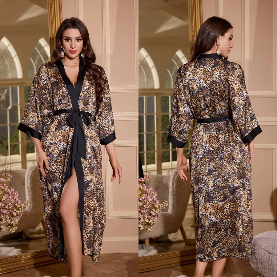 new satin chiffon ice silk light bathrobe multicolors