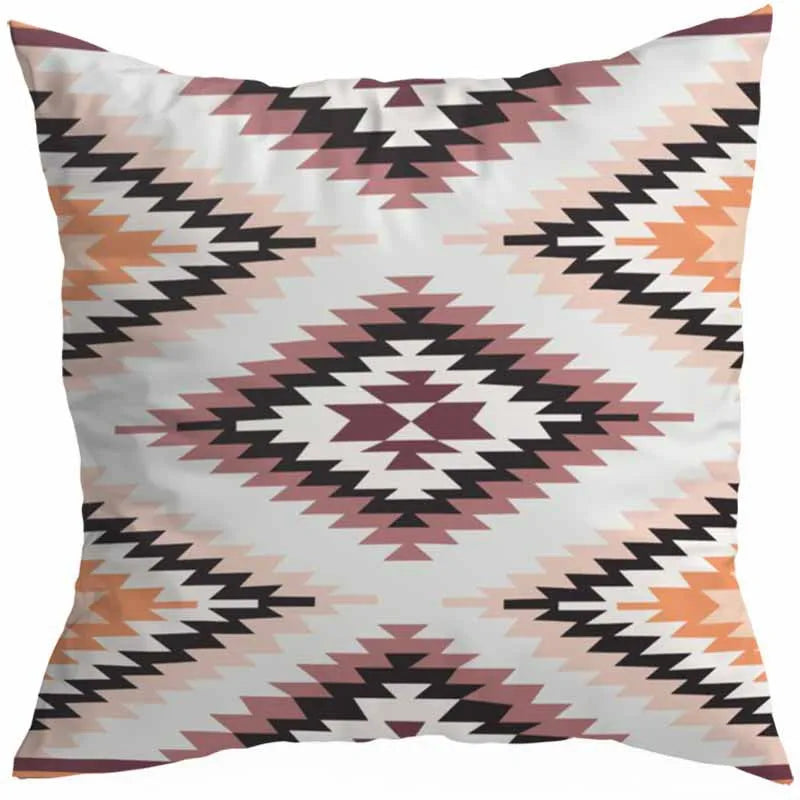vacation sweet geometric stripe solid color linen fibre peach skin pillow cases