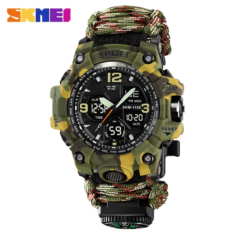 skmei men's waterproof electronic watch multi-functional dual display electronic watch outdoor sports watch wholesale