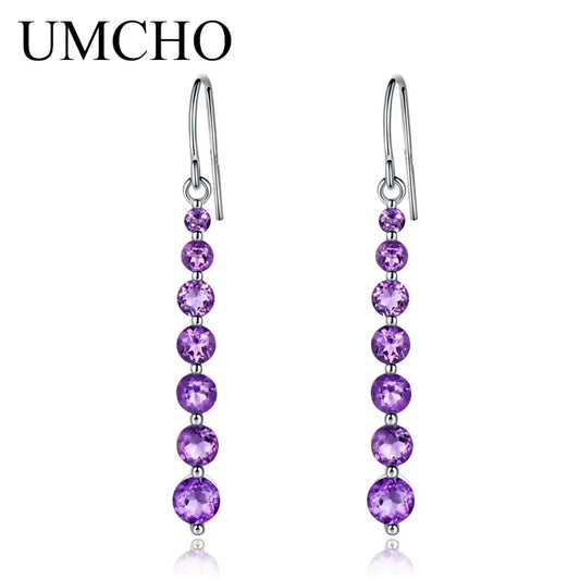 1 Pair 925 Sterling Silver Round Rhodium Plated Drop Earrings