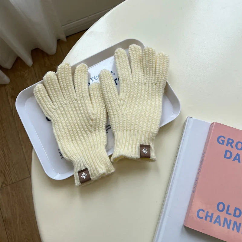 women's simple style solid color gloves 1 set