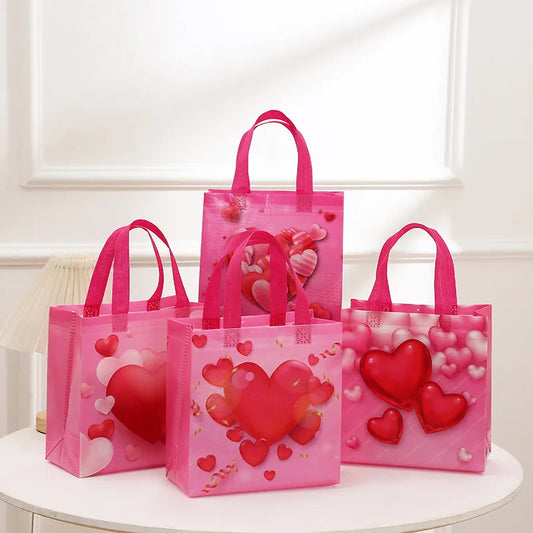 valentine's day birthday simple style heart shape nonwoven daily gift bags 1 piece