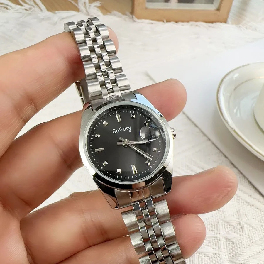 Classic Style Solid Color Double Side Snaps Quartz Watch Women's Watches