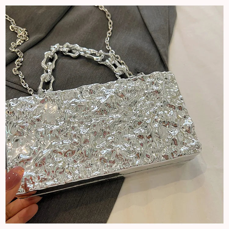 women's small all seasons arylic solid color classic style square lock clasp handbag