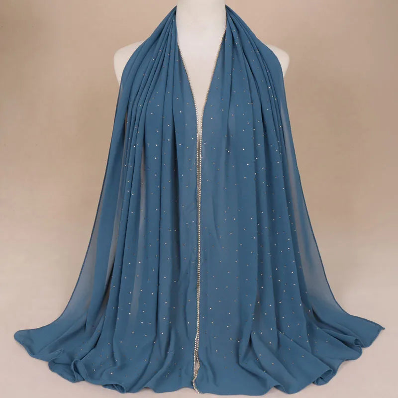 women's elegant solid color chiffon scarf
