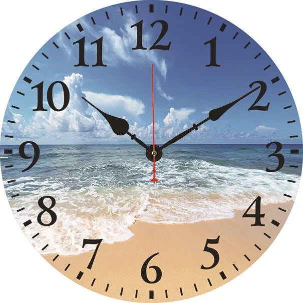 silent wall clock retro wood ocean clock wall sticker simple wall clock retro explosion hanging clock