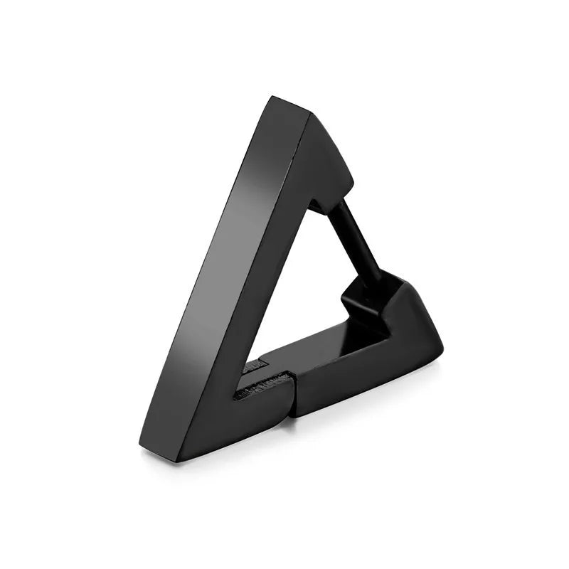 simple style triangle titanium steel polishing ear clips earrings 1 piece