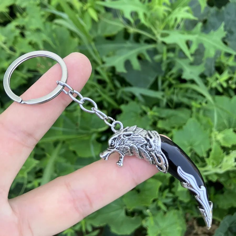 Hip-Hop Wolf Tooth Metal Men's Bag Pendant Keychain