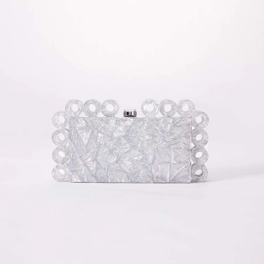 Blue Purple Rose Gold Arylic Solid Color Evening Bags