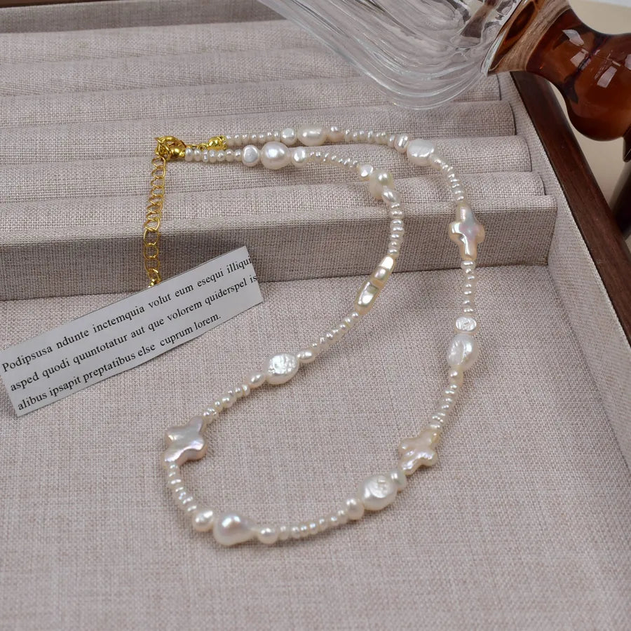 Natural Freshwater Baroque Pearl Necklace Women Fashion Versatile Luxury Retro Small Audience High-End Design Sense