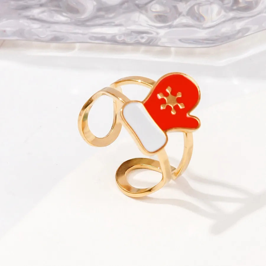 Stainless Steel Halloween Christmas Ring Fashion Universal Design Open Monster Ring Jewelry Cartoon Figures Pattern
