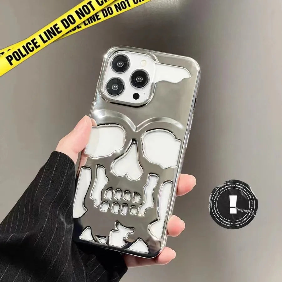 fashion skull imitation leather   phone cases
