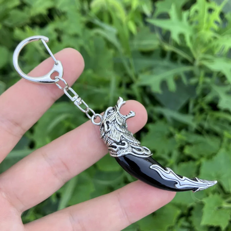 Hip-Hop Wolf Tooth Metal Men's Bag Pendant Keychain
