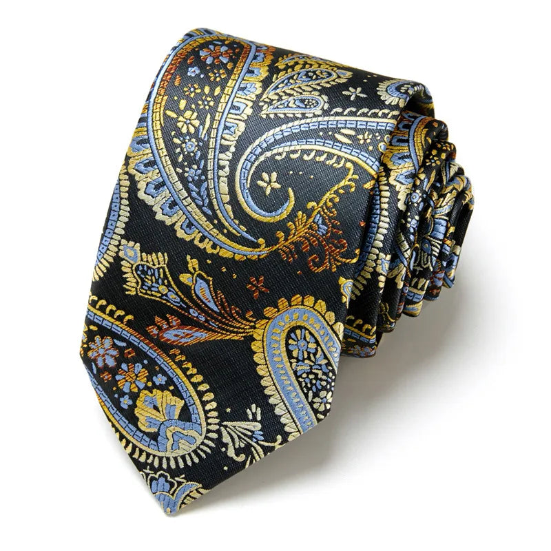 casual geometric waves polyester polyester yarn men's tie