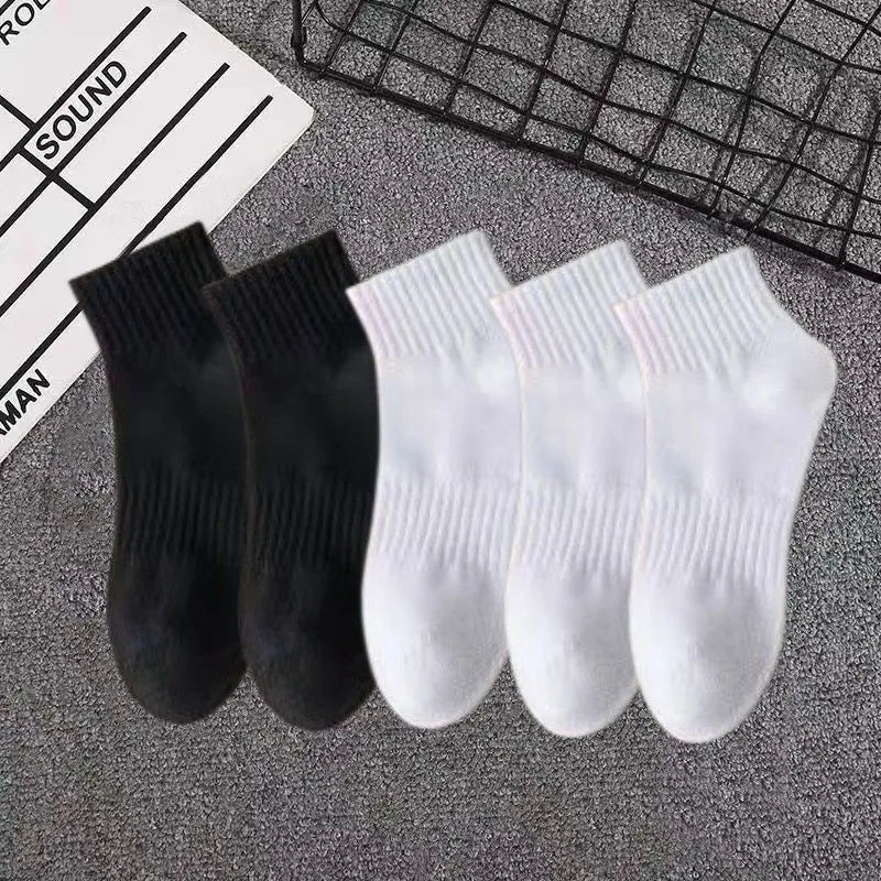 Socks Men's Socks  Trendy Spring and Autumn Mid-length Socks Summer Thin White Sports Socks Japanese Black Seasons Socks