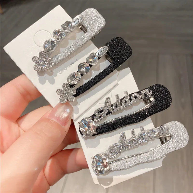 Silver Minimalist New English Alphabet Hair Clips Sweet Cool Style Bangs Washing Face Side Clips Super Fairy Tale Hair Cards