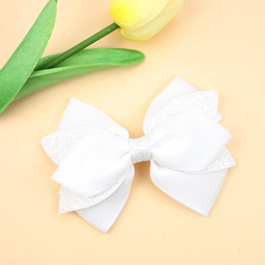 Europe and the United States new double-layer children's glitter film bow hair accessories girls hair clips cute girls hair accessories