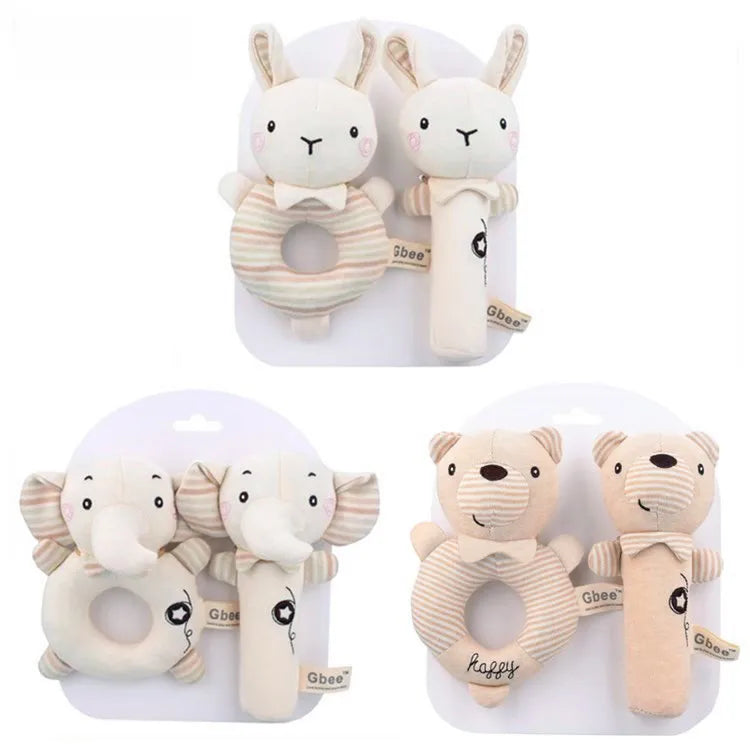 Gbee baby rattle plush toy early education animal round rattle doll baby soothing toy