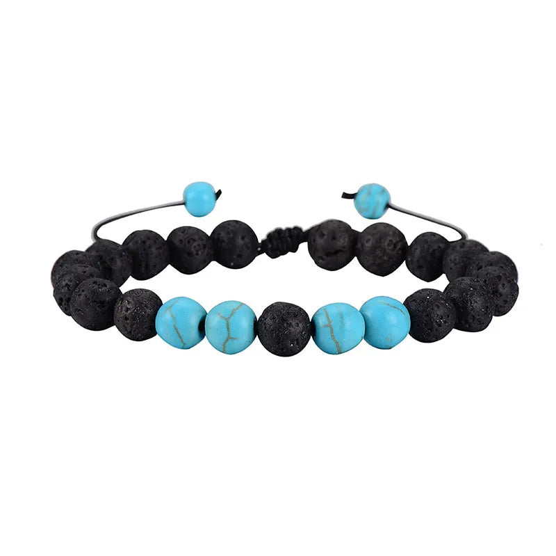 Retro Classic Style Geometric natural stone Volcanic rock Tiger Eye Bracelets In Bulk