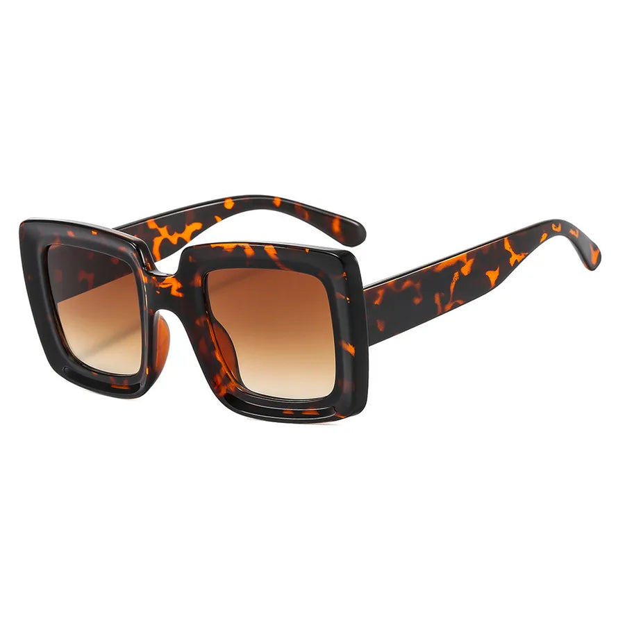 exaggerated solid color pc square full frame men's sunglasses