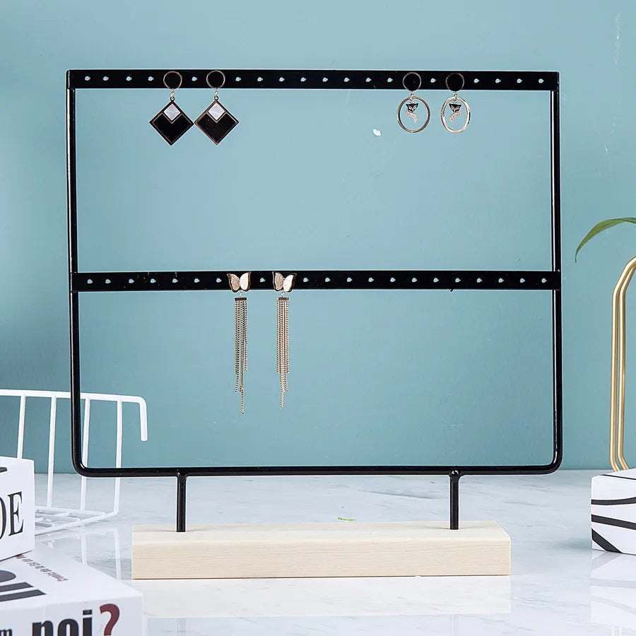 Wrought Iron Creative Earrings Pine Bottom Household Hanging Earrings Earrings Storage Jewelry Display Shelf Factory Wholesale