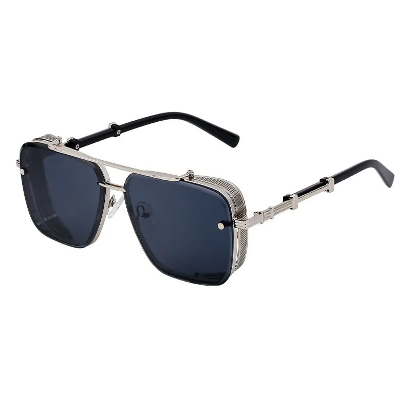 Retro Classic Style Geometric Pc Square Full Frame Men's Sunglasses
