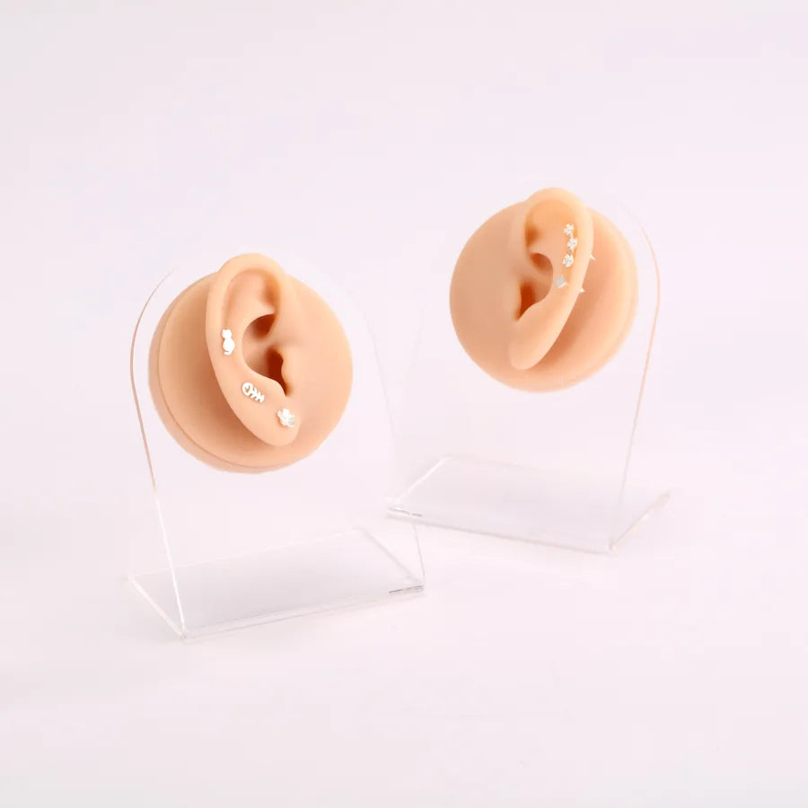 silicone simulation fake ear facial features teaching practice props nose mouth navel stud ring accessories display stand model
