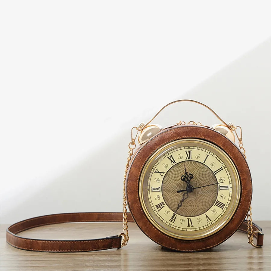 Vintage Handbag Round Clock Bag