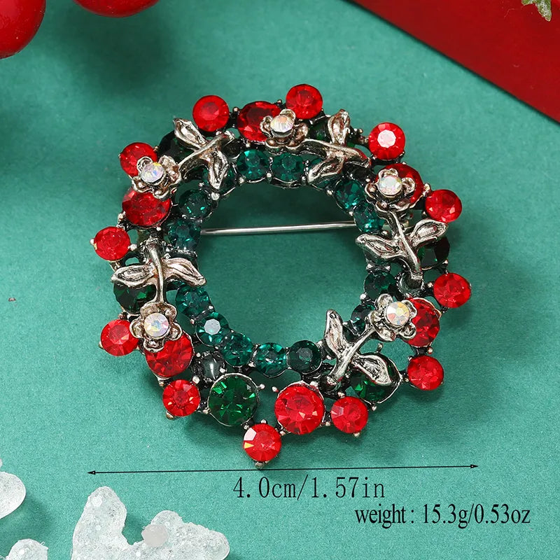 Christmas Bow Knot Bell Snowflake Alloy Plating Inlay Rhinestones Unisex Brooches 1 Piece