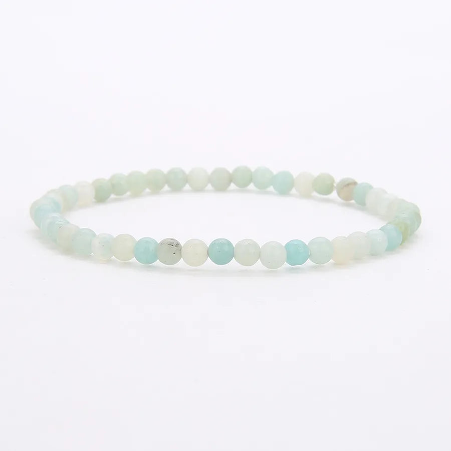 Explosions 4mm Natural Stone Mini Energy Bracelet Women's Gone Beads Semi-precious Stacked Jewelry Bracelet